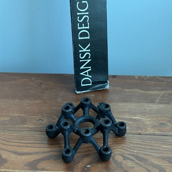 Dansk Tiny Green Taper Candles with Black Atomic Iron Spider Japan Candle Holder - Picture 1 of 16